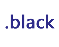 black domain extension logo