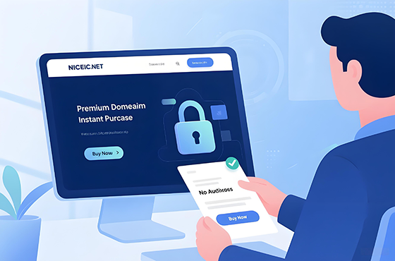 Premium โดเมน ตลาดplace Service Illustration